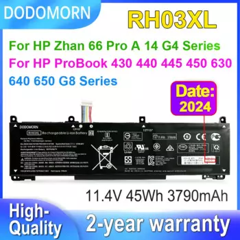 DODOMORN 45Wh RH03XL для ноутбука HP ProBook 430 440 445 450 630 640 G8 для Zhan 66 Pro A 14 G4