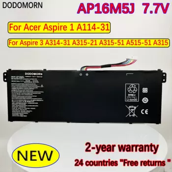 DODOMORN AP16M5J Аккумулятор для ноутбука Acer Aspire 1 A114-31/A114-32 N17Q2 3 A314-31 A315-21 A315-51 A515-51 A315 ES1-523 4810mAh