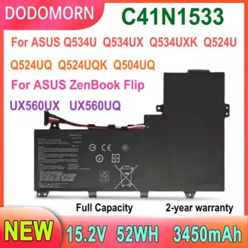 DODOMORN C41N1533 Аккумулятор для ноутбука ASUS ZenBook Flip UX560UX UX560UXK UX560UQ UX560UQK Q534U Q534UX Q534UXK Q524U Q524UQ Series