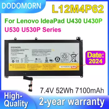DODOMORN L12M4P62 для Lenovo IdeaPad U430 U530 U430P U530P серии аккумулятор для ноутбука L12L4P62 2ICP6/55/85-2 7,4 В 52 Втч 7100 мАч
