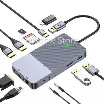 Док-станция 11 в 1 Type-C, тройной дисплей usb-хаб Dl3900