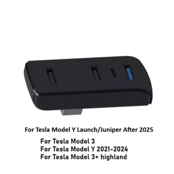 Док-станция 4 в 1 для перчаточного ящика для Tesla Model 3 Model Y Juniper USB-концентратор Type-c Удлинитель зарядного устройства Обновление адаптера передачи данных