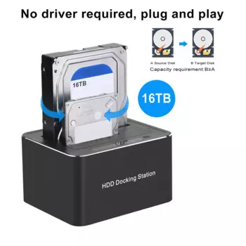 Док-станция для двух жестких дисков SATA-USB 3,0, 5 Гбит/с