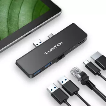Док-станция для поверхностного Pro 7 USB C Hub, док-станция 6 в 1, адаптер для HDMI Hub Micro SD, двойной кардридер 4K 60 Гц для Surface Pro 7