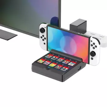 Док-станция для преобразования видеосигнала OLED для коммутационной консоли HDMI-совместимая с литой ТВ док-станцией магазины игровой карты практичная и прочная