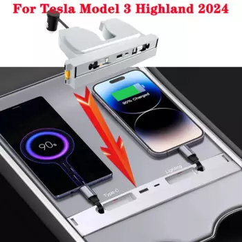 Док-станция для Tesla Model 3 Highland 2024, 4 выдвижных USB-порта 80 см