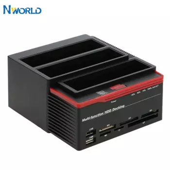 Док-станция для внешнего жесткого диска, 2,5 дюйма/3,5 дюйма, USB 3,0 на 2 порта SATA