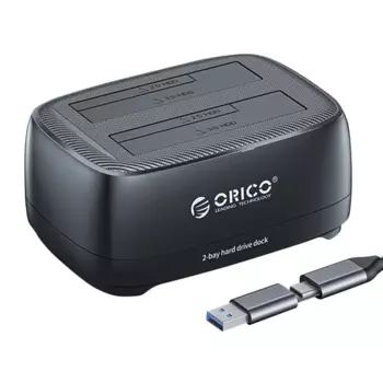Док-станция для жестких дисков Dual Bay с автономным клонированием USB 3,2 Gen 1 к SATA док-станции для жестких дисков до 40 ТБ для 2,5 и 3,5 дюймового SSD HDD