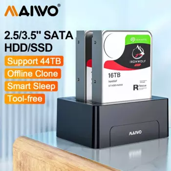 Док-станция для жестких дисков MAIWO 2 Bay, 3,5 дюйма, USB 3,0 к SATA HDD док-станция для 2,5/3,5 дюймового жесткого диска док-станция с клонированием