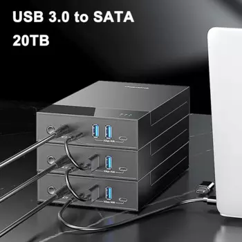 Док-станция для жестких дисков SATA, USB 3,0-3,5 дюйма, до 20 ТБ