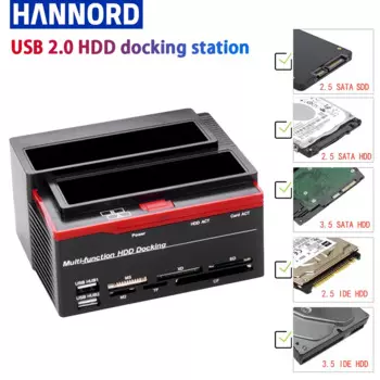 Док-станция Hannord для жестких дисков 2,5/3,5 дюйма, USB Type C