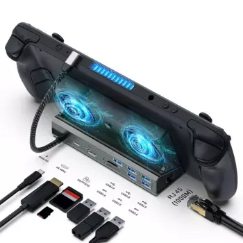 Док-станция USB C Для Steam Deck, 10 в 1, HD 2,0, 4k @ 60 Гц, гигабитная Ethernet, полная скорость зарядки, USB 3,0 концентратор для Asus ROG Ally
