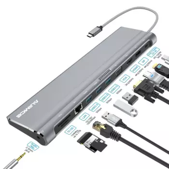 Док-станция USB C Thunderbolt 4/3, для hp/lenovo/dell Lpatop, USB C к HDMI DP VGA, двойной монитор 4K, док-станция MST + 3 * USB 3,0 SD/TF