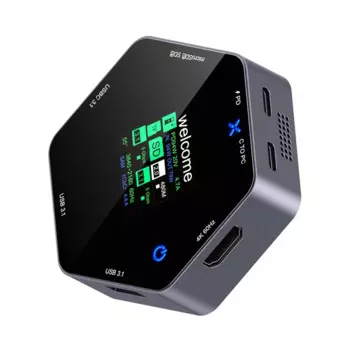 Док-станция «Восемь в одном» типа C Смарт-дисплей 4K 60 Гц Многопортовый концентратор Разветвитель USB 3.1 TF SD-кардридер USB-удлинитель