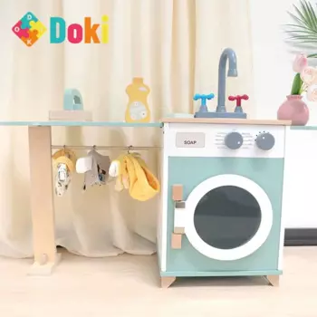 Doki игрушка мультяшный барабан стиральная машина влагопоглощающая быстросохнущая Пылезащитная крышка Домашний Деревянный дом Детская игрушка Новинка 2024