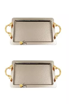 DOLBOVI 2 Li Gold Tutmal Silver luxury Service Presentation tray tray поднос plateau luxury