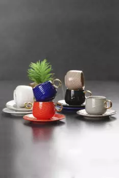 DOLBOVI ACAR QUEEN 6'LI PORCELAIN coffee FNCAN KIT-COLORFUL mug кружка coffee cup cup