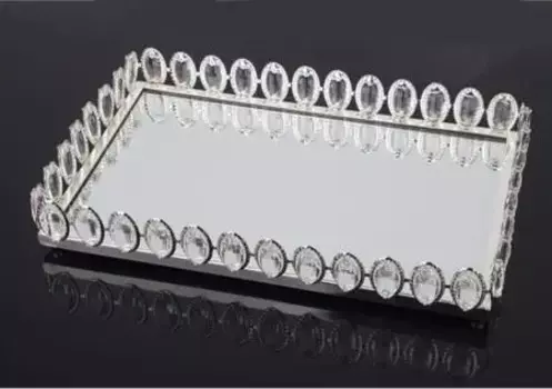 DOLBOVI ACAR SILVER GLASS tray YMR-008339 tray поднос plateau de service