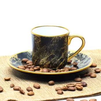 DOLBOVI Cookbella 12 Piece Porcelain cup Pad Black-Copper mug кружка coffee cup cup