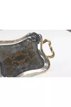 DOLBOVI 'dan Silver Plated Imported Tray Luxury Auriferous 43X26cm. Tray поднос plateau luxury