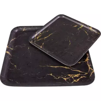 DOLBOVI Emsan Heart 2'li Square tray Black tray поднос plateau de service