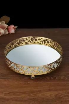 DOLBOVI HERA KRSTALL 30 CM tray-SILVER tray поднос plateau de service