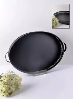 DOLBOVI Pai Mtl-200367 Metal Black Oval Large tray tray поднос plateau de service