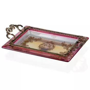 DOLBOVI Porio Bronze Maroon Amber tray 40x40cm tray поднос plateau de service