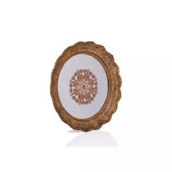 DOLBOVI Porio Gold Lace Embroidered Round Mirrored tray 32x32 tray поднос plateau de service