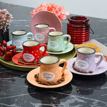 DOLBOVI Porsima Dena 12 Piece Porcelain Turkish coffee cup Pad mug кружка coffee cup cup