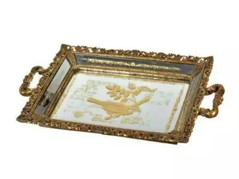 DOLBOVI RC 004 BRONZE EMBROIDERED MIRRORED tray tray поднос plateau de service