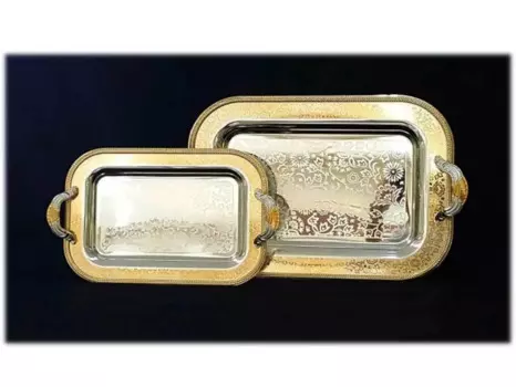 DOLBOVI Set with Dual tray Auriferous Medium Large tray поднос plateau de service