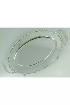 DOLBOVI Silver Color Ellipse Mid-Openwork Rlyefli luxury tray tray поднос plateau luxury