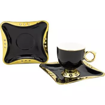 DOLBOVI Symbol Metal Gold Pedestal coffee cup Pad Black mug кружка coffee cup cup