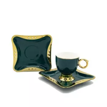 DOLBOVI Symbol Metal Gold Pedestal coffee cup Pad Green mug кружка coffee cup cup