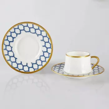 DOLBOVI Winterbach Blue Honeycomb 6'l Porcelain coffee cup pad 11351 mug кружка coffee cup cup