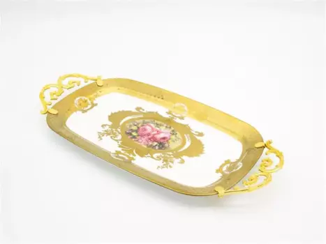 DOLBOVI Zcev Markz Rose Porcelain 34x17 cm Oval tray ELIZE-40 tray поднос plateau de service