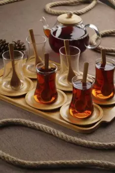 DOLBOVIAcar Enjoy 19 pr 6 Kilk Bamboo Tray Glass Tea cup Set 10940 mug кружка coffee cup cup tazas