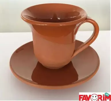 DOLBOVIToprak coffee cup Pad 6 s Light Brown Handmade Pottery cup Set mug кружка coffee cup cup tazas