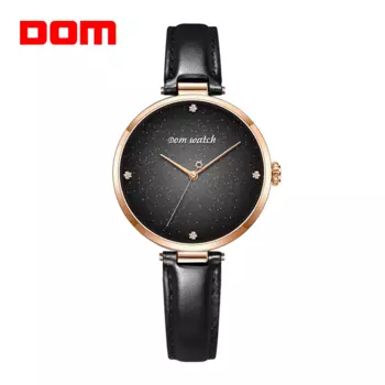 DOM новые женские часы Топ Роскошные модные женские кварцевые наручные часы женские кожаные водонепроницаемые часы для девушек звездное небо часы