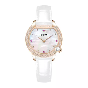 DOM женские часы повседневные спортивные стильные модные женские часы с кожаным ремешком женские кварцевые часы для девочек