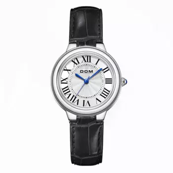 DOM женские часы с кожаным верхом Роскошные Кварцевые высококачественные деловые женские часы водонепроницаемые Модные