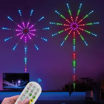 Домашний декор, управление музыкой, фейерверк, Светодиодная лента, USB RGB Гирлянда, сказосветильник декоративное освещение для рождества, дня рождения
