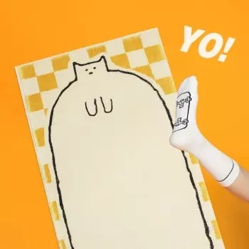 Домашний ковер для гостиной шахматная доска модные девичьи декоративные пушистые коврики милый котенок большой площади плюшевый Детский ковер Alfombra