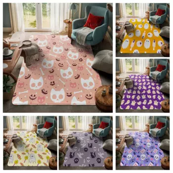 Домашний Коврик для прихожей, домашний дверной коврик, гостиная, ванная, ножная, ванная, Нескользящие, водопоглощающие коврики, ванная, Хэллоуин, осенняя Тыква