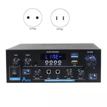 Домашний усилитель мощности AK55 900 Вт, 2,0 каналов, Bluetooth 5,0, Hi-Fi Цифровой стерео звуковой усилитель 2,0, 450 Вт, сабвуфер
