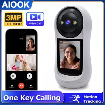 Домашняя IP-камера видеонаблюдения AIOOK с двусторонней связью, HD 3MP Wi-Fi камера безопасности с ночным видением, мобильный ИК монитор, удаленный вызов, Ip-камера