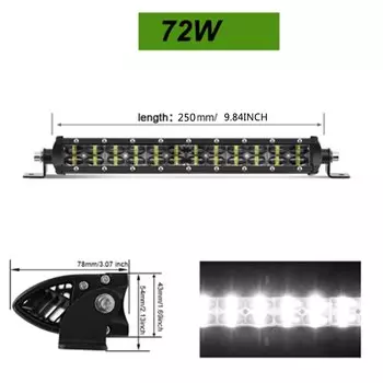 Дополнительная Водонепроницаемая балка белого и желтого цветов, 4x4, светодиодная балка для внедорожника, тонкий 6D объектив, фара для работы по бездорожью, передний бампер для грузовика, точечная решетка