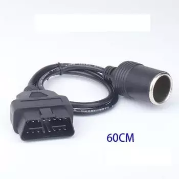 Дополнительное автомобильное зарядное устройство для прикуривателя, кабель с разъемом OBD2 на USB, 16 контактов, с выключателем