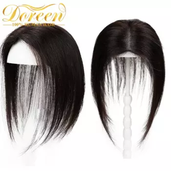 Doreen 100% человеческие волосы Топпер 10 дюймов 35 см черные кружевные топперы невидимые волосы для выпадения волос тонкие волосы добавить объем 9*14 см